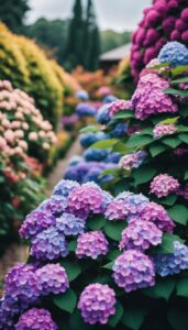 Purple Autumn Hydrangea Aesthetic Background