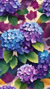 Watercolor Autumn Hydrangea Aesthetic Background