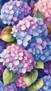 Watercolor Autumn Hydrangea Aesthetic Background